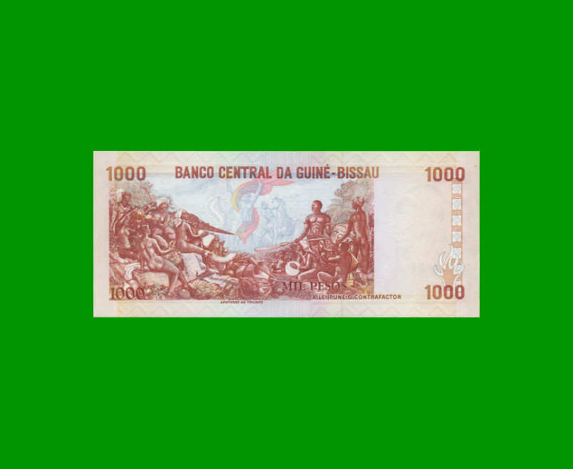 BILLETE DE GUINEA BISSAU 1.000 PESOS, PICK 13b, AÑO 1993, ESTADO SIN CIRCULAR.- - Imagen 2