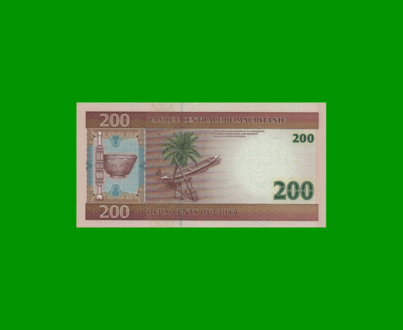 BILLETE DE MAURITANIA 200 OUGUIYA, PICK 11a, AÑO 2004, ESTADO SIN CIRCULAR.- - Imagen 2