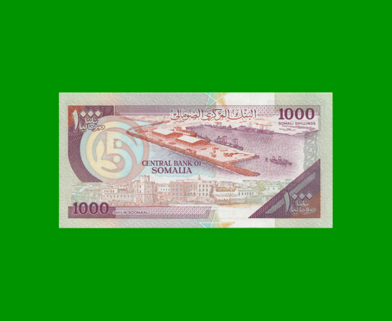 BILLETE DE SOMALIA 1.000 SHILLINGS, PICK 37a, AÑO 1990 ESTADO SIN CIRCULAR.- - Imagen 2