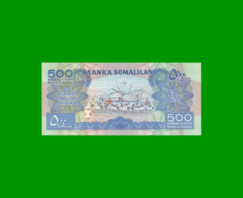 BILLETE DE SOMALILAND 500 SHILLINGS, PICK 6b, AÑO 1996, ESTADO SIN CIRCULAR.- - Imagen 2