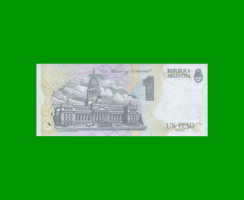 PESOS CONVERTIBLES 1er DISEÑO $1,00, BOT 3001, AÑO 1992, ESTADO SIN CIRCULAR.- - Imagen 2