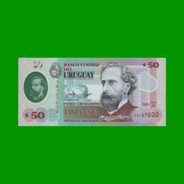 BILLETE DE URUGUAY $50,00, POLYMERO PICK NEW, ESTADO SIN CIRCULAR.-