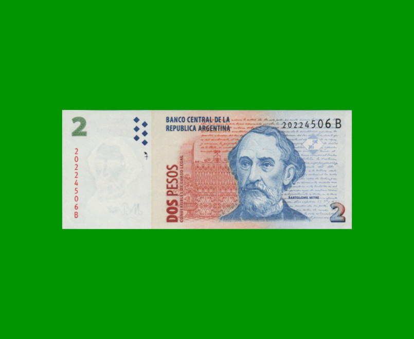 PESOS CONVERTIBLES 2do DISEÑO $2,00, BOT 3203, AÑO 1998, ESTADO EXCELENTE.-