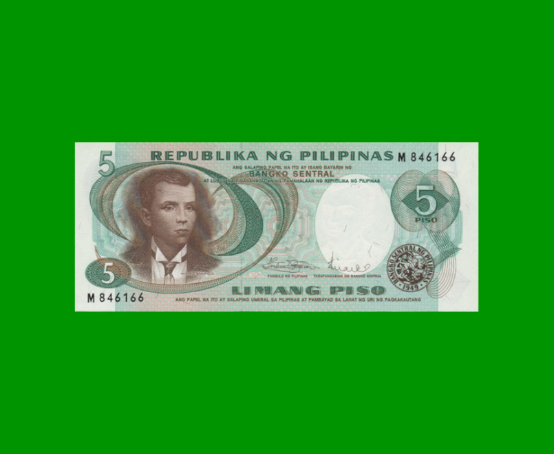 BILLETE DE FILIPINAS 5 PISO, PICK 143b, ESTADO SIN CIRCULAR.-