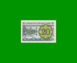 BILLETE DE KAZAJISTAN 20 TIYN, PICK 5b, AÑO 1993 ESTADO EXCELENTE+ .-