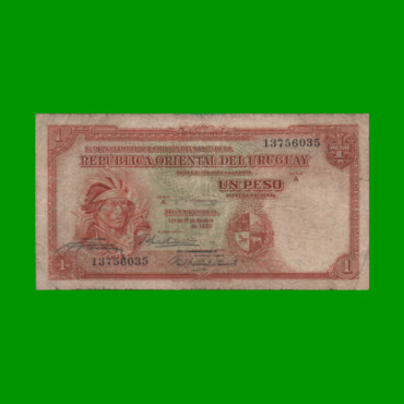BILLETE DE URUGUAY $1,00, PICK 28b, ESTADO BUENO.-