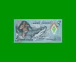BILLETE DE ISLAS COOK 3 DOLARES, POLYMERO, PICK NEW, AÑO 2021 ESTADO SIN CIRCULAR.-