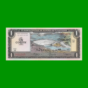BILLETE DE EL SALVADOR 1 COLON, PICK 125a AÑO 1978, ESTADO SIN CIRCULAR.-