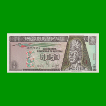 BILLETE DE GUATEMALA 50 CENTAVOS, PICK 72a, AÑO 1989 ESTADO SIN CIRCULAR.-