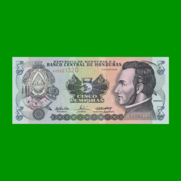 BILLETE DE HONDURAS 5 LEMPIRAS, PICK 85d, AÑO 2004 ESTADO SIN CIRCULAR.-