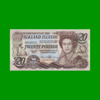 BILLETE DE ISLAS MALVINAS 20 LIBRAS, PICK 19, ESTADO SIN CIRCULAR.-