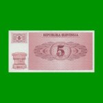 BILLETE DE ESLOVENIA 5 TOLARJEV, PICK 3, AÑO 1990 ESTADO SIN CIRCULAR.-