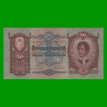 BILLETE DE HUNGRIA 50 PENGO, PICK 99 AÑO 1932 ESTADO MUY BUENO.-
