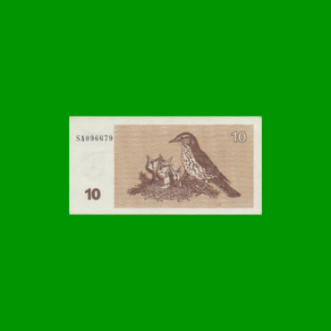 BILLETE DE LITUANIA 10 TALONAS, PICK 40, AÑO 1992 ESTADO SIN CIRCULAR.-