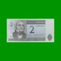 BILLETE DE ESTONIA 2 KROON, PICK 85b, AÑO 2007 ESTADO SIN CIRCULAR.-