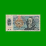 BILLETE DE CHECOSLOVAQUIA 20 KORUN, PICK 95, AÑO 1988 ESTADO BUENO+ .-