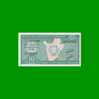 BILLETE DE BURUNDI 10 FRANCOS, PICK 33e, AÑO 2007 ESTADO SIN CIRCULAR.-