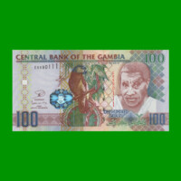 BILLETE DE GAMBIA 100 DALASIS, PICK 29b, ESTADO SIN CIRCULAR.-