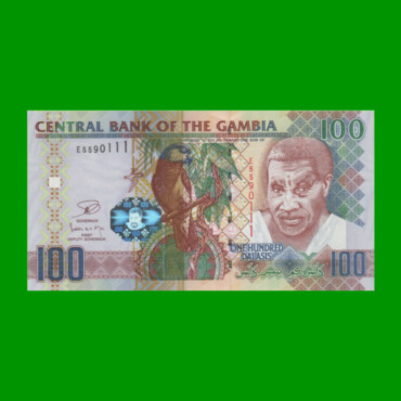 BILLETE DE GAMBIA 100 DALASIS, PICK 29b, ESTADO SIN CIRCULAR.-
