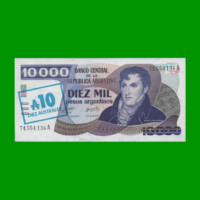 PESOS ARGENTINOS $10.000,00 RESELLADO A 10 AUSTRALES, BOT 2705, AÑO 1985, ESTADO EXCELENTE.-