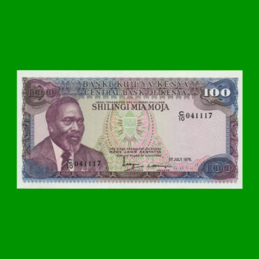 BILLETE DE KENYA 100 SHILINGI,  PICK 18, AÑO 1978 ESTADO SIN CIRCULAR.-