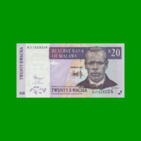 BILLETE DE MALAWI 20 KWACHA, PICK 52d, AÑO 2009 ESTADO SIN CIRCULAR.-