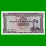 BILLETE DE MOZAMBIQUE 500 ESCUDOS RESELLADO, PICK 118a, ESTADO SIN CIRCULAR.-