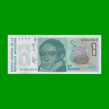 BILLETE DE AUSTRALES, 1 AUSTRAL, BOT 2802, AÑO 1986, ESTADO EXCELENTE+.-