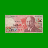 BILLETE DE MARRUECOS 10 DIRHAMS, PICK 60b, AÑO 1987, ESTADO MUY BUENO- .-