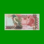BILLETE DE SANTO TOME & PRINCIPE 20.000 DOBRAS, PICK 67d, AÑO 2010, ESTADO SIN CIRCULAR.-