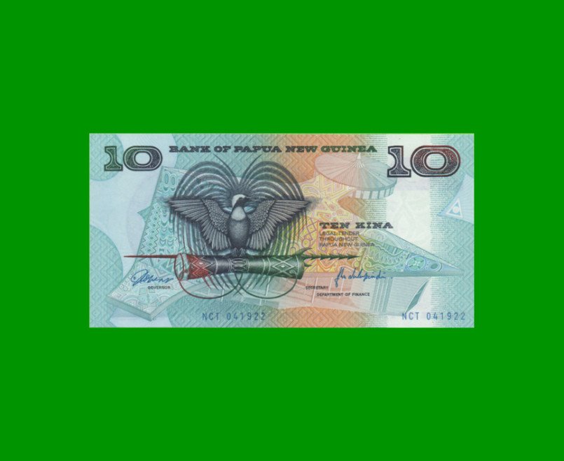 BILLETE DE PAPUA NUEVA GUINEA 10 KINA, PICK 9a, ESTADO SIN CIRCULAR.-