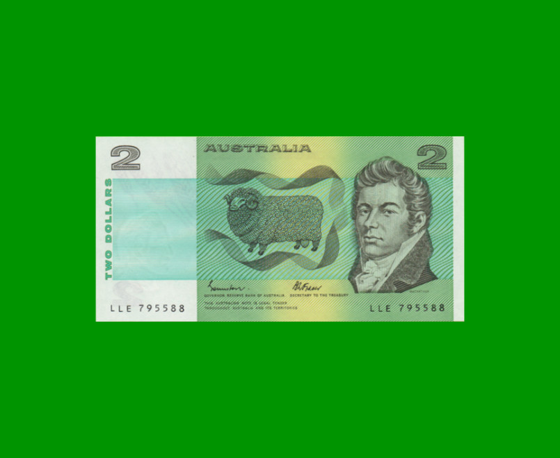 BILLETE DE AUSTRALIA 2 DOLARES, PICK 43e, AÑO (1985) ESTADO SIN CIRCULAR.-