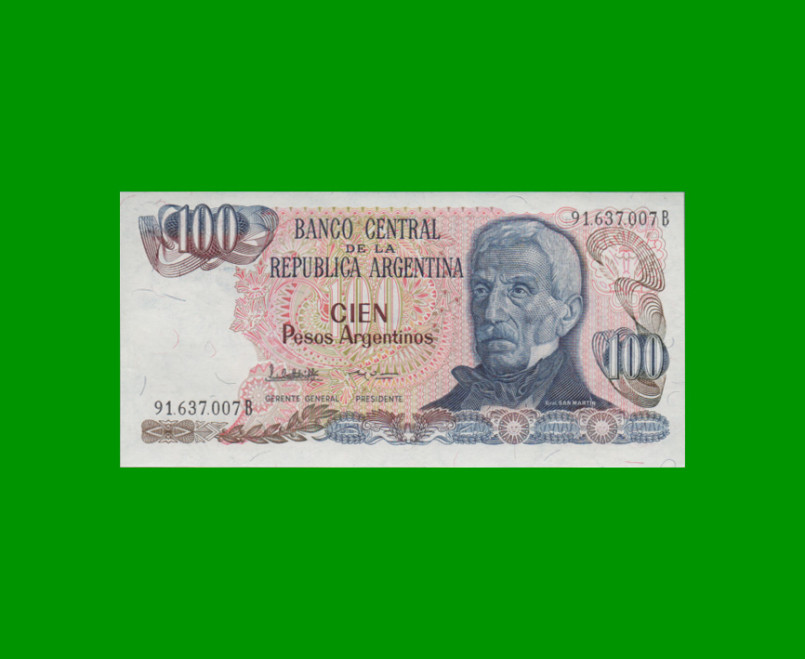 PESOS ARGENTINOS $100,00, BOT 2624, AÑO 1984, ESTADO SIN CIRCULAR.-