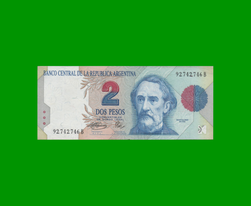 PESOS CONVERTIBLES 1er DISEÑO $2,00, BOT 3018, AÑO 1996, ESTADO EXCELENTE.-