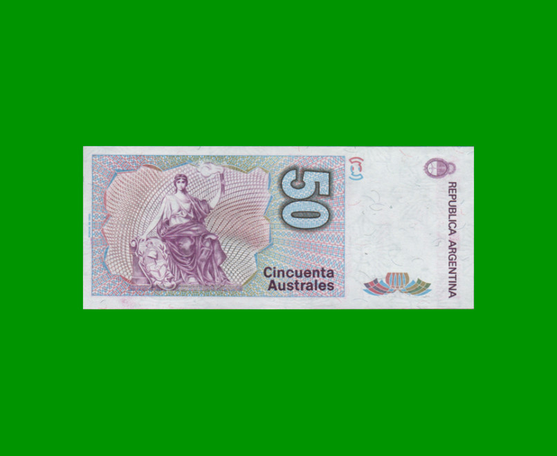 BILLETE DE AUSTRALES, 50 AUSTRALES, BOT 2830, AÑO 1987, ESTADO SIN CIRCULAR.- - Imagen 2