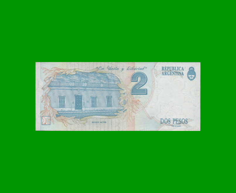 PESOS CONVERTIBLES 1er DISEÑO $2,00, BOT 3019, AÑO 1996, ESTADO EXCELENTE.- - Imagen 2