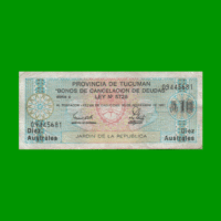 BONO DE TUCUMAN 10,00 AUSTRALES, EC 113, AÑO 1988, ESTADO BUENO+.-