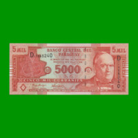 BILLETE DE PARAGUAY 5.000 GUARANIES, PICK 223a, AÑO 2005, ESTADO SIN CIRCULAR.-