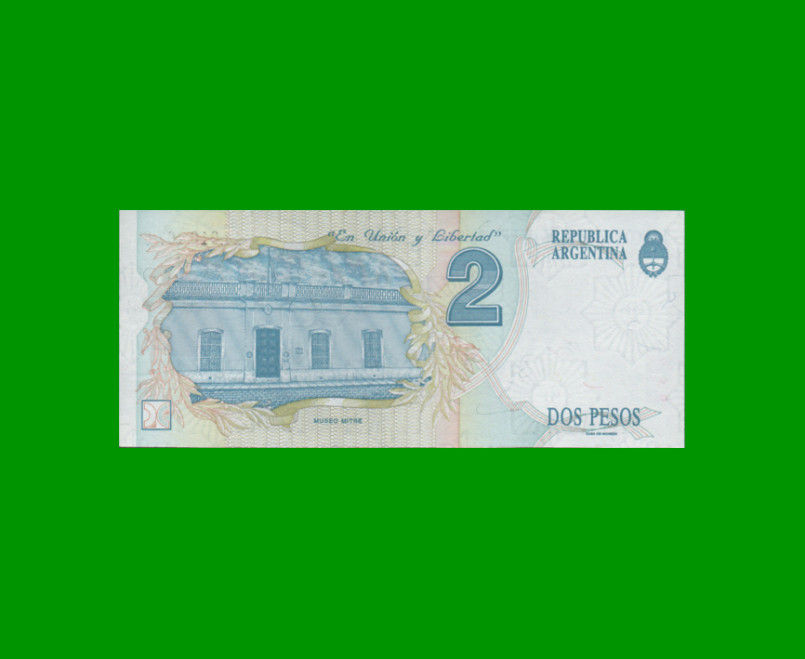 PESOS CONVERTIBLES 1er DISEÑO $2,00, BOT 3019, AÑO 1996, ESTADO EXCELENTE+.- - Imagen 2