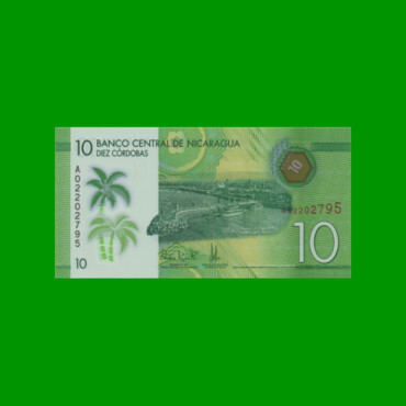 BILLETE DE NICARAGUA 10 CORDOBAS, POLYMERO, PICK 209, ESTADO SIN CIRCULAR.-
