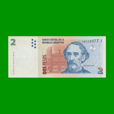 PESOS CONVERTIBLES 2do DISEÑO $2,00, BOT 3234, AÑO 2009, ESTADO EXCELENTE+.-