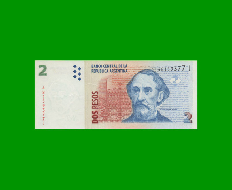 PESOS CONVERTIBLES 2do DISEÑO $2,00, BOT 3234, AÑO 2009, ESTADO EXCELENTE+.-