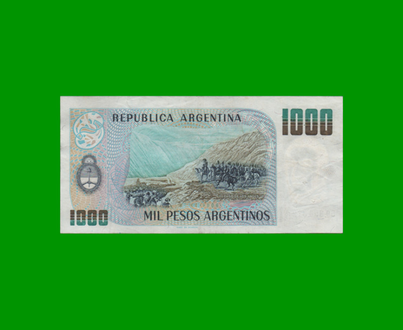 PESOS ARGENTINOS $1.000,00, BOT 2629, AÑO 1984, ESTADO MUY BUENO+.- - Imagen 2