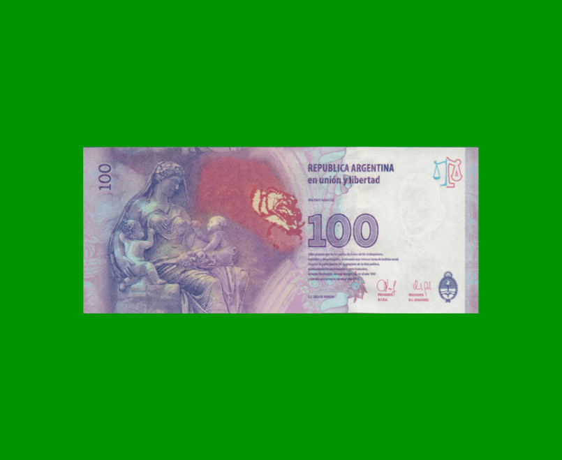 PESOS 3er DISEÑO $100,00, BOT 4315, AÑO 2014, ESTADO EXCELENTE.- - Imagen 2