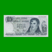 PESOS LEY 18.188 $5,00, BOT 2321, AÑO 1971, ESTADO SIN CIRCULAR.-