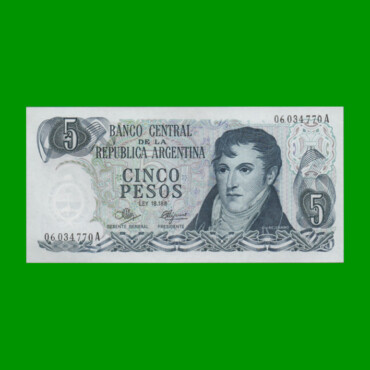 PESOS LEY 18.188 $5,00, BOT 2321, AÑO 1971, ESTADO SIN CIRCULAR.-
