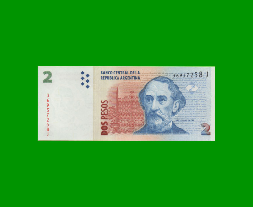 PESOS CONVERTIBLES 2do DISEÑO $2,00, BOT 3234, AÑO 2009, ESTADO SIN CIRCULAR.-