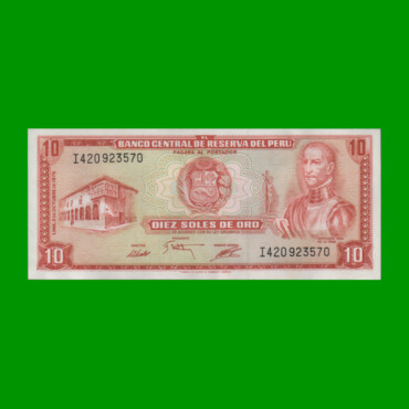 BILLETE DE PERU 10 SOLES, PICK 106, AÑO 1975, ESTADO SIN CIRCULAR.-