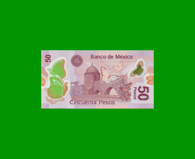 BILLETE DE MEXICO $50,00, POLYMERO, PICK 123n, AÑO 2013, ESTADO SIN CIRCULAR.- - Imagen 2