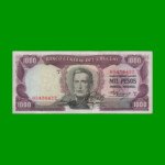 BILLETE DE URUGUAY $1.000,00, PICK 49, AÑO 1967, SERIE A, ESTADO MUY BUENO.-
